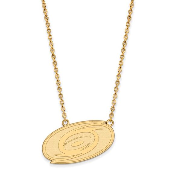 14k Yellow Gold NHL Carolina Hurricanes Large Necklace 18 Inch